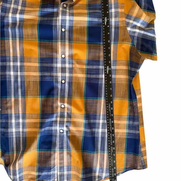 Daniel Cremieux Navy and Mustard Plaid Button-Down Shirt - Picture 7 of 7